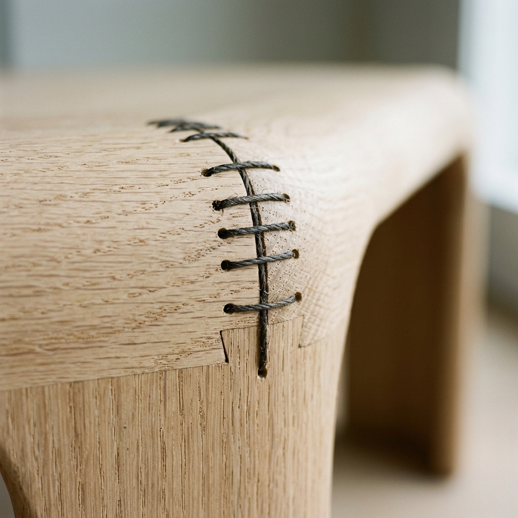 Close-up of the Arc coffee table joinery