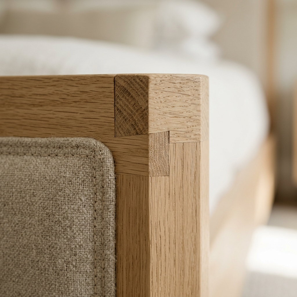Close-up of the Aria bed joinery