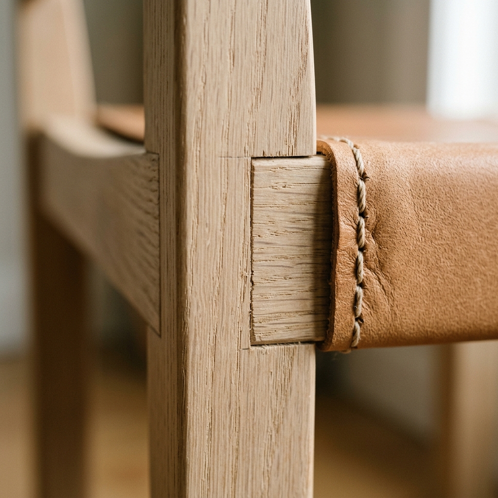 Close-up of the Fenwick chair joinery