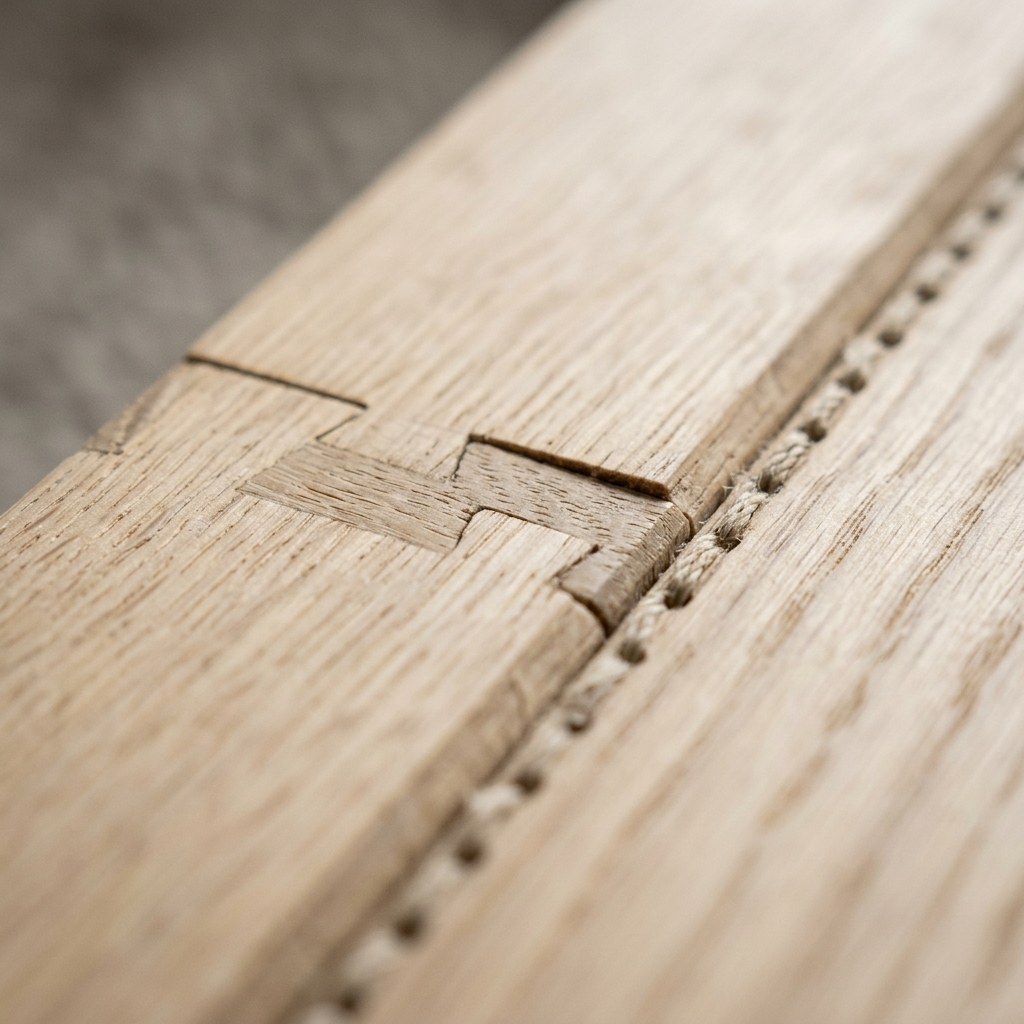 Close-up of the Fenwick table joinery