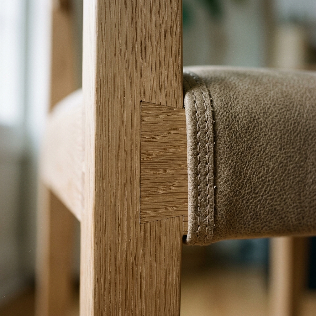 Close-up of the Hale chair joinery