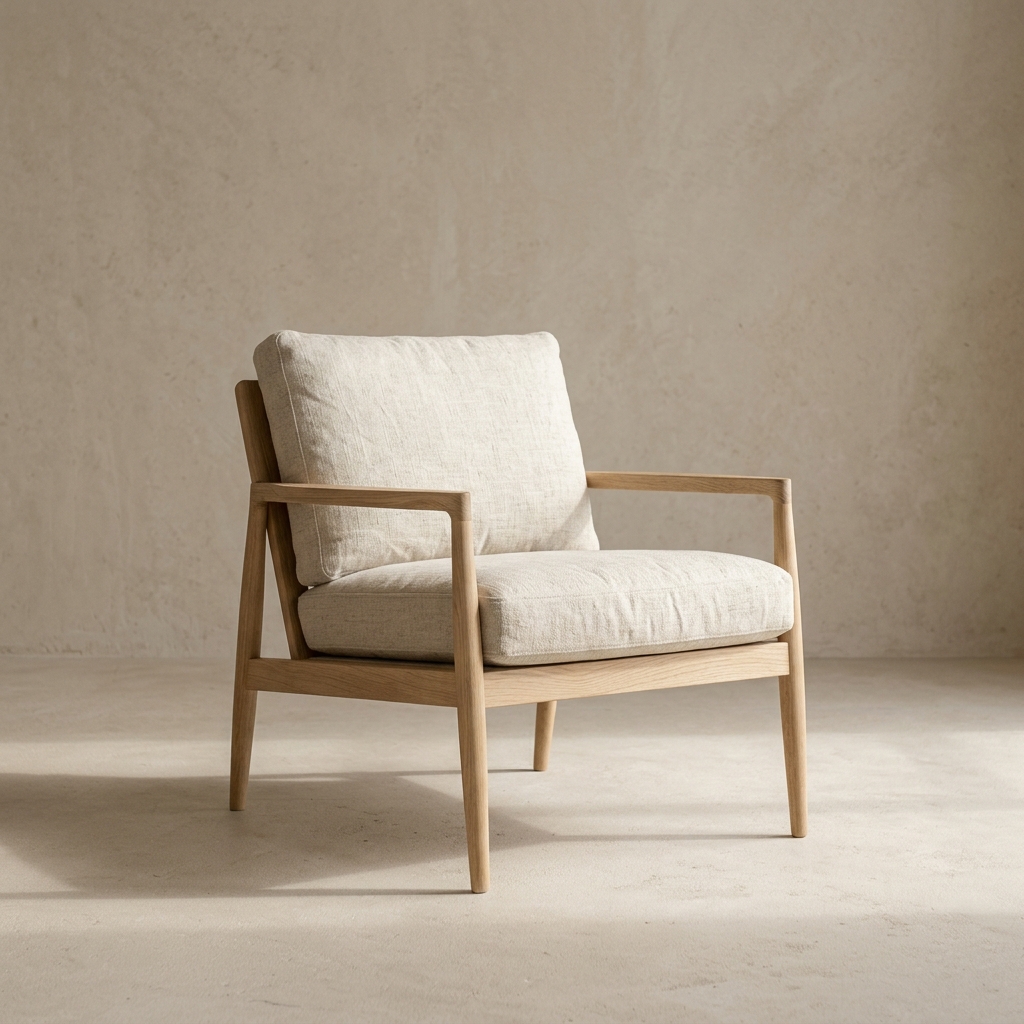 Hale reading chair with cream cushions