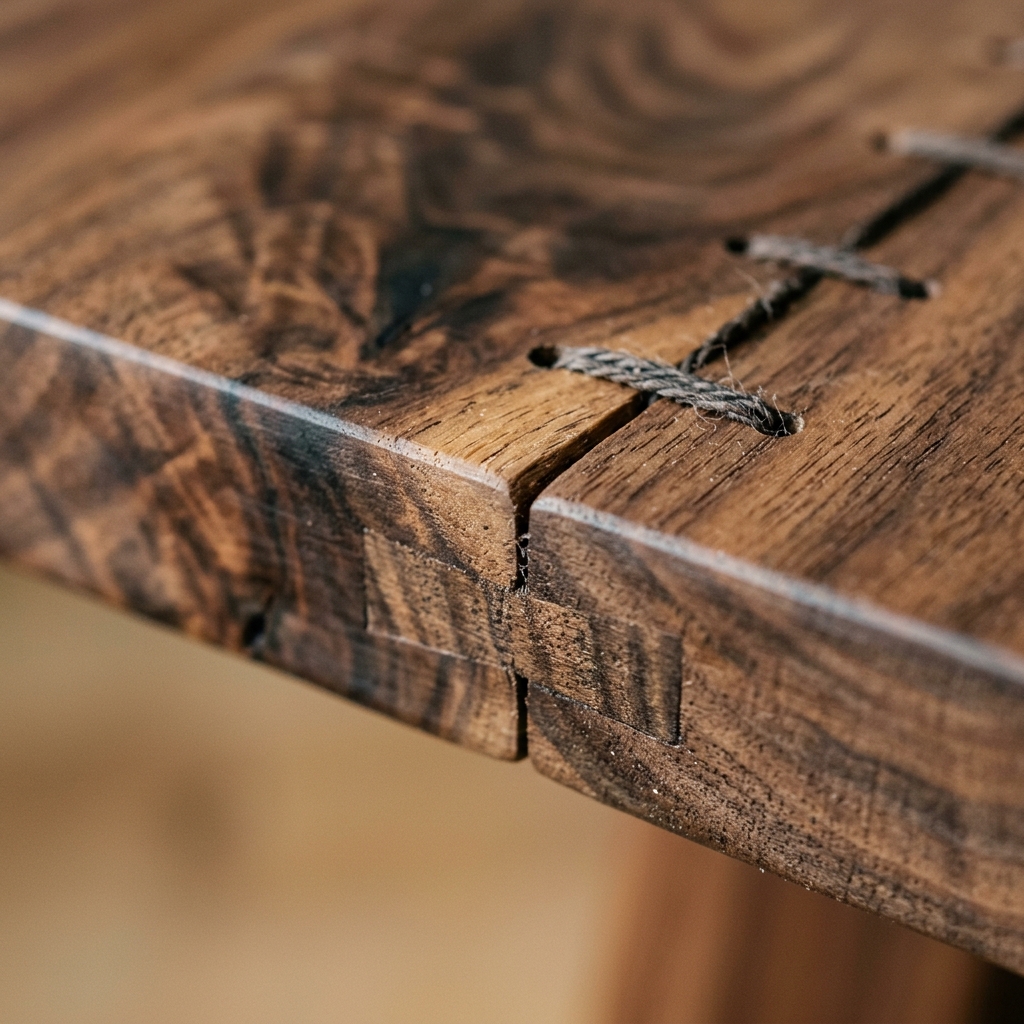Close-up of the Loma coffee table joinery