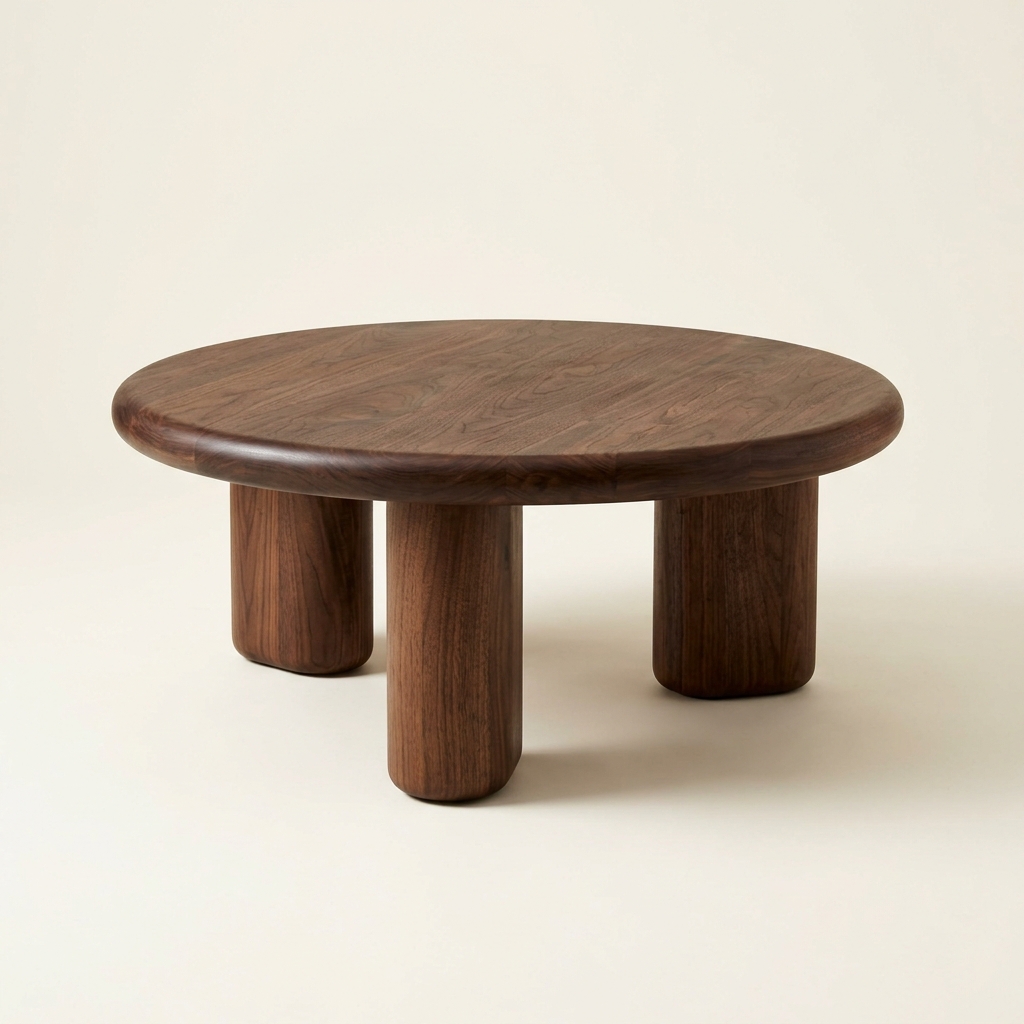 Round Loma coffee table in walnut