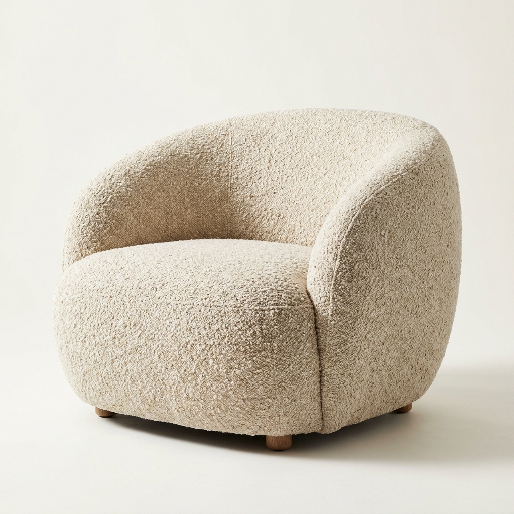 Mira lounge chair in oatmeal upholstery