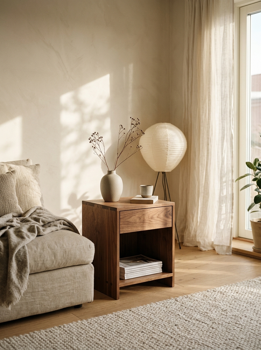Nook bedside table in a bedroom