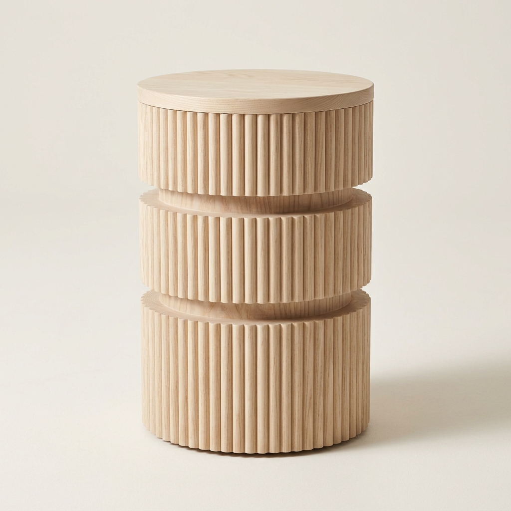 Pila fluted cylindrical side table