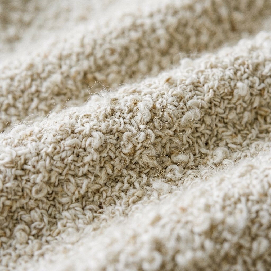 Close-up of bouclé texture